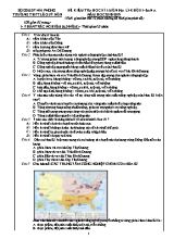 Đề kiểm tra học kì I môn Địa lý Lớp 11 - Ban A - Năm học 2018-2019 - Trường THPT Lê Quý Đôn (Có đáp án)